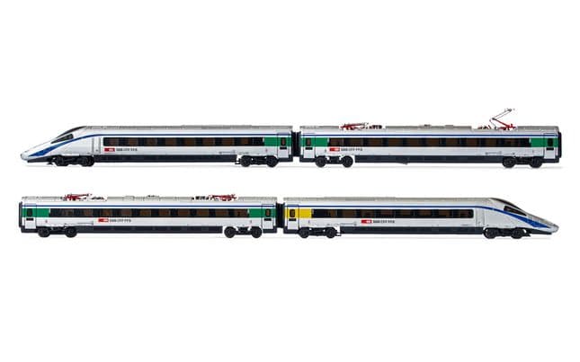 SBB, 4-unit base set EMU class ETR 610, ”Cisalpino”-livery, period VI