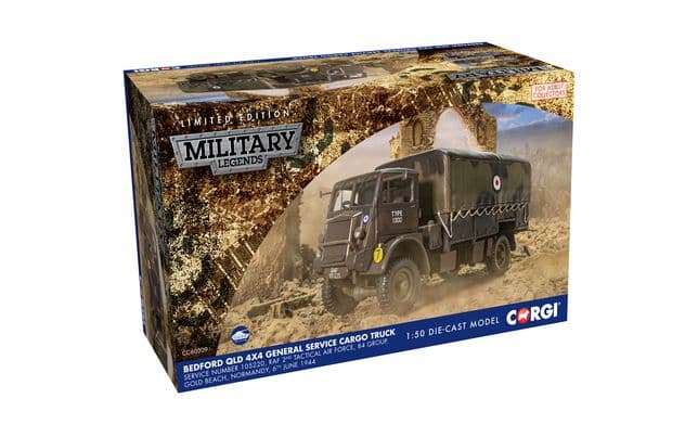 Miniature Corgi - Bedford QLT Troop Carrier - Royal Navy 1944 - 1/50 - Kaki