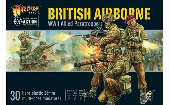 British Airborne Allied Paratroopers 1:56 WWII Military Wargaming Plastic Model Kit