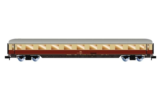 AKE, 3-tlg. Set „Rheingold", Set 1/2, bestehend aus 1 x Aussichtswagen ARDm + 1 x Clubwagen WGmh + 1 x Wagen Avmz, Ep. VI