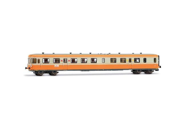 SNCF, diesel railcar RGP II, with motor unit + trailer in re-built version, orange/concrete grey livery, ep. IV, with sound decoder