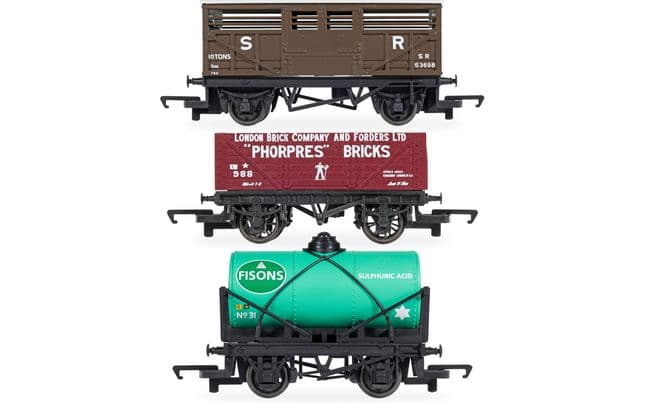 RailRoad: 12T, Plank &amp; Cattle Wagon - Triple Pack