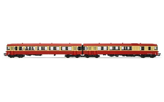 SNCF, 2-unit railcar EAD X 4700 (XBD 4732 + XRAB 8729), red and cream livery, period IV