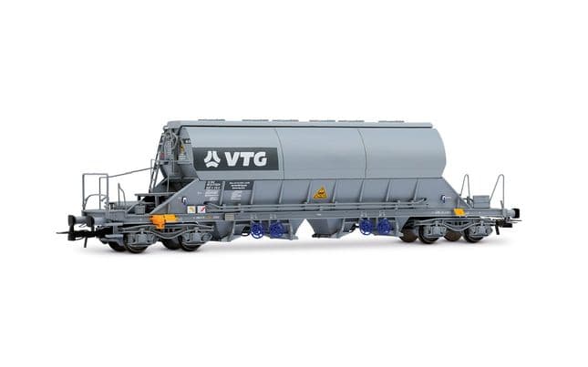 D-VTGCH, 2-tlg. Set 4-achs. Schwenkdachwagen Taoos, in grauer Farbgebung, Ep. VI