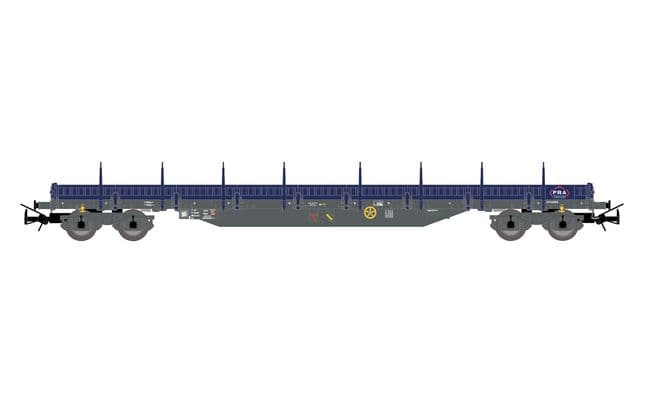 CH-FRA, wagon plateforme à 4 essieux Res, « FERROVIAIRE RHONE-ALPES », livrée bleu-gris