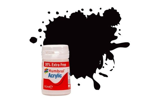 Acrylic Paint: 85 - Coal Black - Satin - (14ml + 30% Extra Free Pot)
