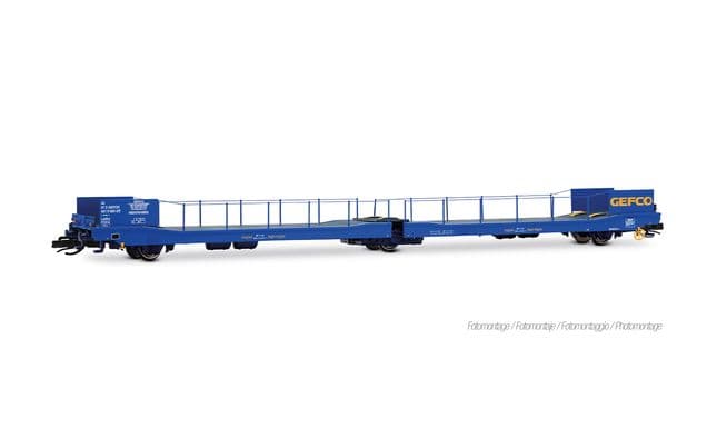 F-GEFCO, 3-axle van transporter, Ladks, blue livery with inscription boards