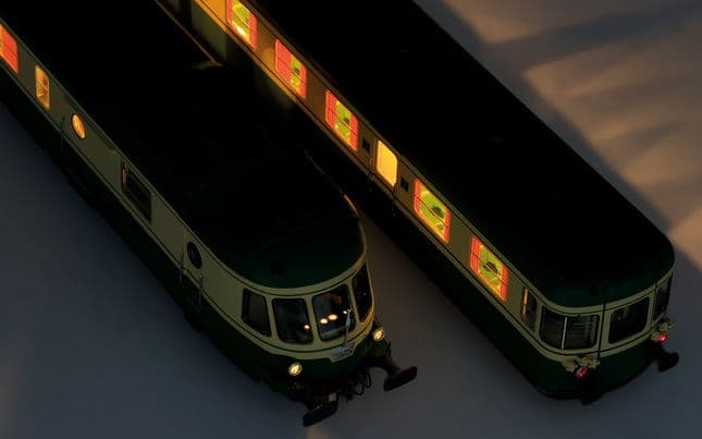 SNCF, autorail diesel RGP I avec remorque, livrée vert/beige, ép. IV, avec décodeur sonore