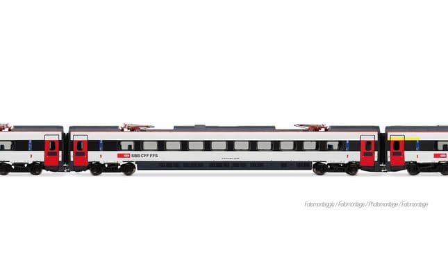 SBB, 4-tlg. Grundset des Hochgeschwindigkeitszug ETR 610, 1. Serie, ICN-Farbgebung mit roten Türen