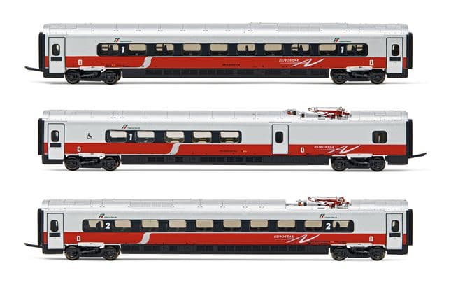 FS, 3-unit pack intermediate coaches for HN2473, "AV Frecciargento"-livery, period VI