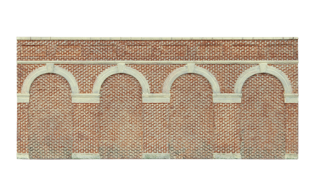 Mid Level Arched Retaining Walls x2 (Red Brick)