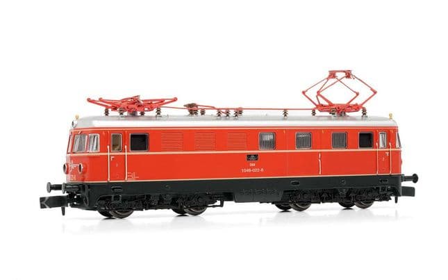 ÖBB, electric locomotive class 1046 022-8, vermillion livery, period IV-V