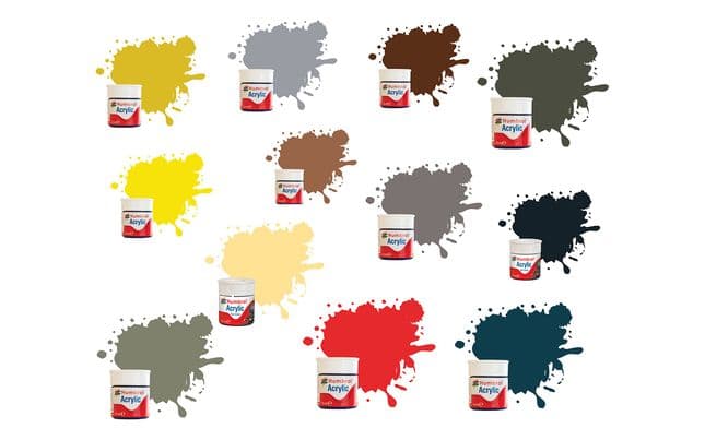 Humbrol Acrylic Paint Bundle - 12 for the Price of 6