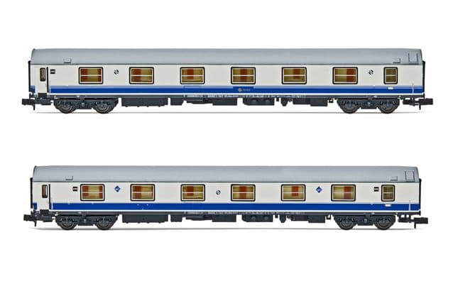 RENFE, set de 2 coches camas T2, decoración «Largo Recorrido», ép. IV-V