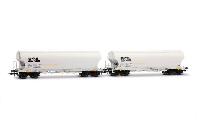 ATIR-RAIL, 2-unit set of 4-axle round-sided silo wagons, grey livery, ep. VI
