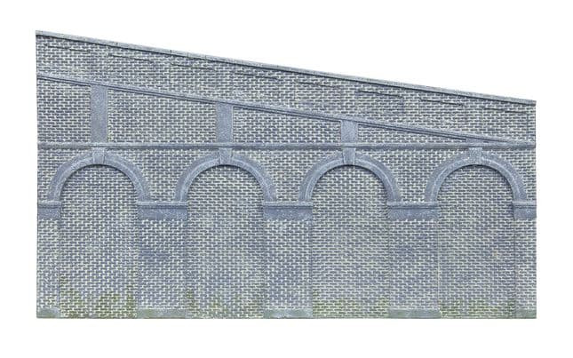 High Stepped Arched Retaining Walls x 2 (Engineers Blue Brick)