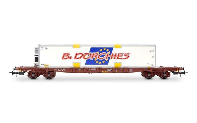 TOUAX, 4-axle container wagon S70, loaded with swap body "B. Dorchies", ep. VI