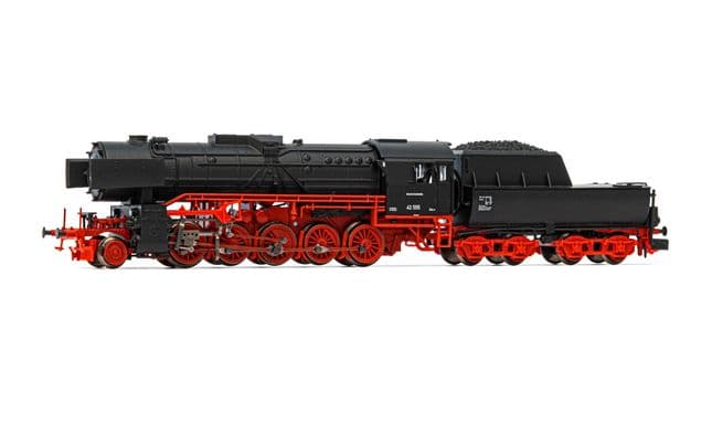 DB, steam locomotive class 42 in black/red livery, 42 555, period III