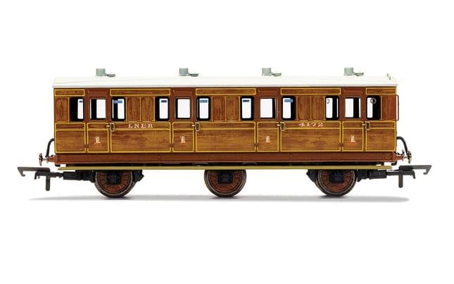 LNER, 6 Wheel Coach, 1st Class, Fitted Lights, 4172 - Era 3