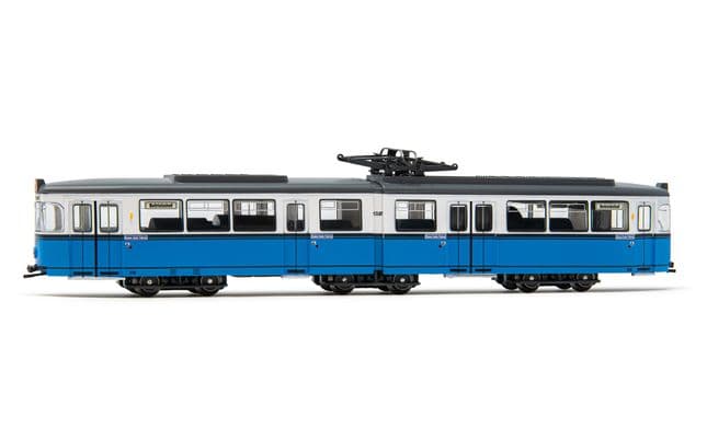 Duewag tram Gt6, Heidelberg version, blue/white livery, period IV, with DCC-Decoder