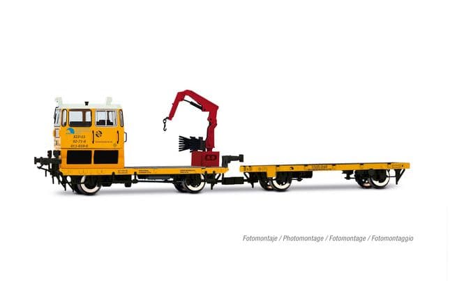 RENFE, maintenance vehicle KLV 53, "Mantenimiento de Infraestructura" yellow livery, ep. V