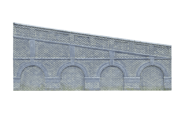 Mid Stepped Arched Retaining Walls x2 (Engineers Blue Brick)