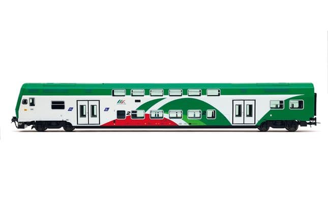 Trenitalia Tper, 3-tlg. Set Vivalto-Doppelstockwagen (einer mit Führerstand) in FER-Farbgebung mit gesicktem Dach