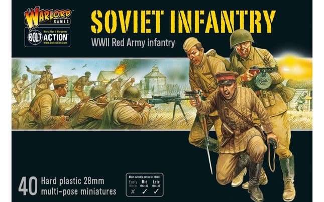 Soviet Red Army Infantry 1:56 WWII Military Wargaming Figures Plastic Model Kit