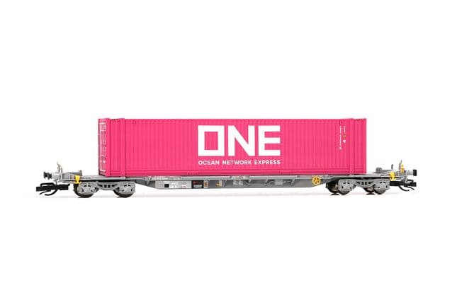 ERMEWA, 4-axle container wagon Sffgmss "IFA", grey livery, loaded with 45' container "ONE", ep. VI