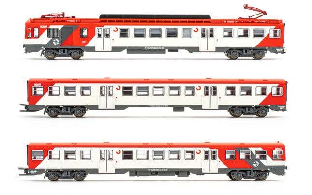 RENFE, set de 3 unidades, automotor eléctrico serie 440, decoración “Cercanías”, ép. V-VI