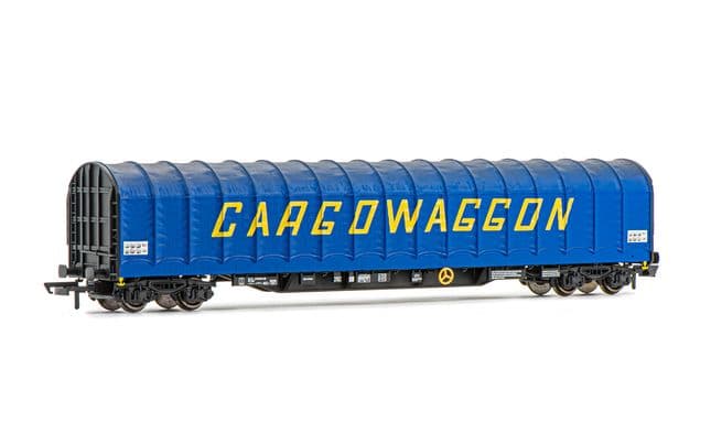 BR, 4-achs Schiebeplanenwagen, in blauer Lackierung "Cargowaggon", Ep. IV