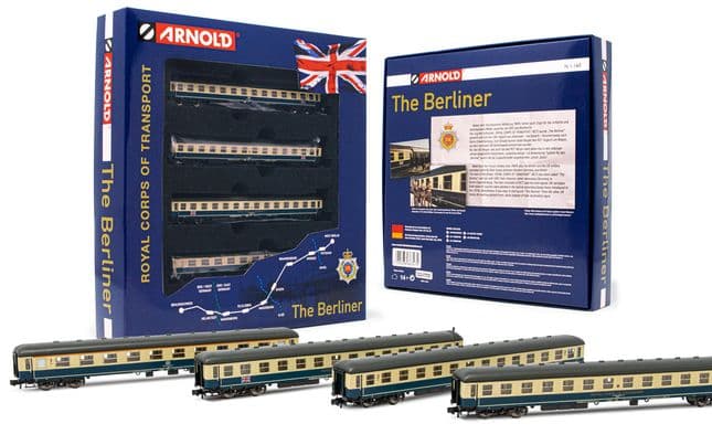 RCT, 4-unit set of coaches "The Berliner", blue/beige livery, period IV. British Army of the Rhine.
