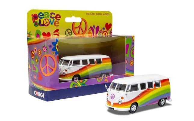 Volkswagen Campervan Peace Love and Rainbows