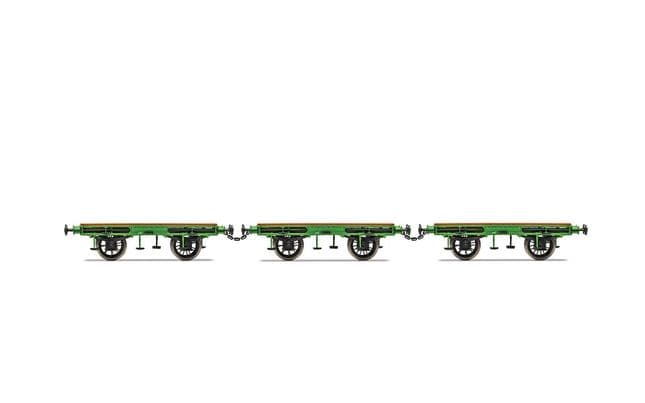 Flat Bed Wagon Pack containing 3 x Flat Bed wagons (Stephenson's Rocket)