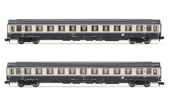 FS, 2-unit pack UIC-Z1 UIC-Z1 2nd class, grey/beige with blue stripes, livery, ep. IV-V