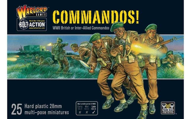 Commandos! British or Inter-Allied Commandos 1:56 WWII Military Wargaming Plastic Model Kit