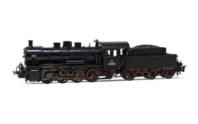 FS, steam locomotive Gr. 460, 3-dome boiler, oxide red/black livery, white markings, period II