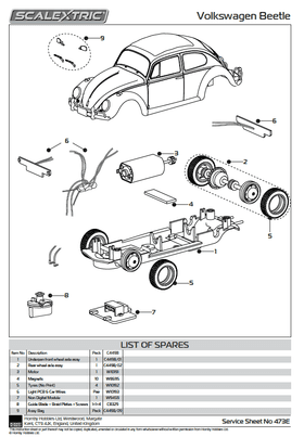 Scalextric C4498 Volkswagen Beetle - Blue 66