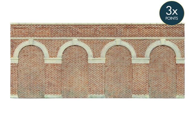 Mid Level Arched Retaining Walls x2 (Red Brick)