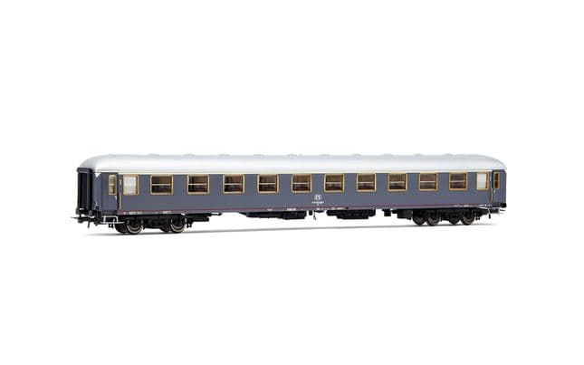 FS, 2-tlg. Set „Rapido 904-905”, UIC-X '68 1. + 2. Klasse, MD50-Drehgestelle, grau mit rotem Streifen