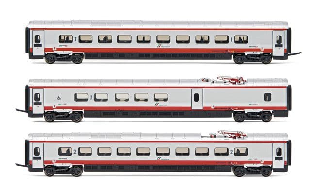 FS, 3-unit pack intermediate coaches for HN2474, "Frecciargento"-livery, period VI