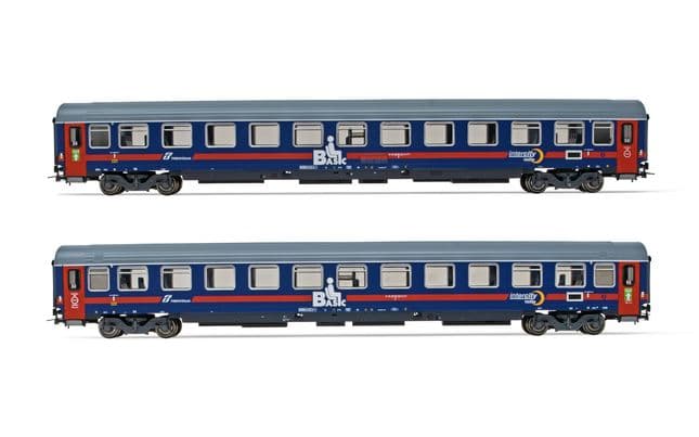FS, set di 2 carrozze UIC-Z1 "Progetto 901" di 2a classe, livrea "Intercity Notte Basic", ep. VI