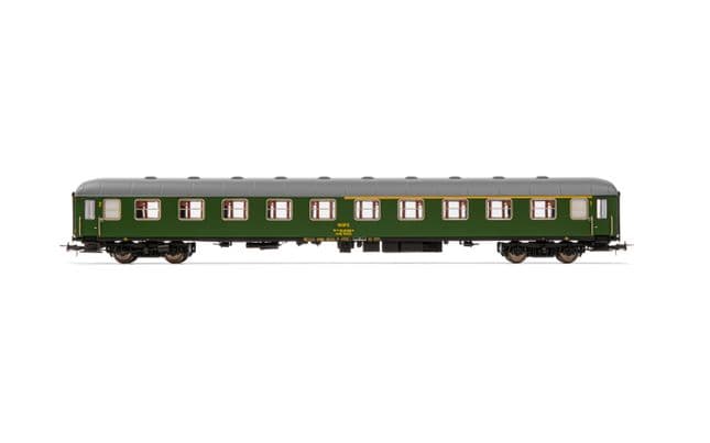 RENFE, coche AAB-8000, decoración verde 1ª/2ª clase, ép. IV