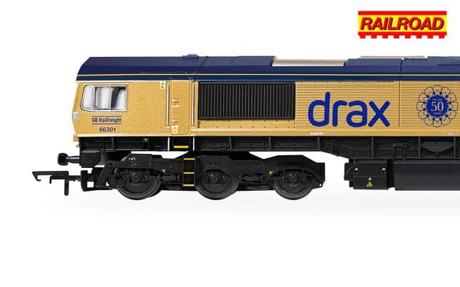 RailRoad: GB Railfreight - Class 66 - 66301 ‘Drax Power Station 50’ - Gold Livery (Drax 50th Anniversary)
