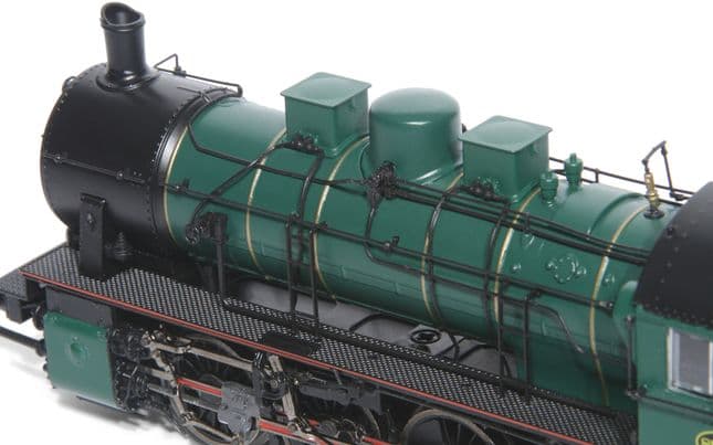 SNCB/NMBS, locomotive à vapeur classe 81, chaudière avec 3 coupoles symétriques, livrée vert foncé, ép. III, avec décodeur sonore