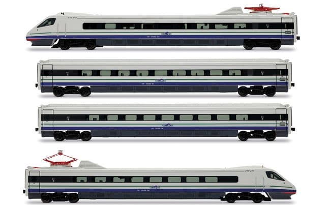 Cisalpino, set base di 4 unità, treno ad alta velocità ad assetto variabile ETR 470, livrea d'origine con fascia anteriore rossa, ep. V