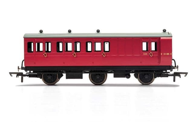 BR, 6 Wheel Coach, Brake 3rd Class, E31185 - Era 4