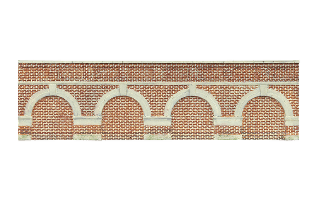 Low Level Arched Retaining Walls x2 (Red Brick)