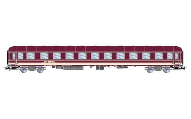 Euro-Express, 3-unit set of couchette coaches, consisting of 1 x Bcm243 + 1 x Bcm246 + 1 x Bvcmz, in purple livery, ep. V-VI