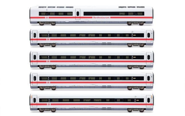 DB AG, ICE 1, Tz 155 „Rosenheim“, 5-tlg. Set Zwischenwagen (1 x Speisewagen + 3 x Wagen 2. Klasse + 1 x Wagen 1. Klasse), „Klimaschützer“